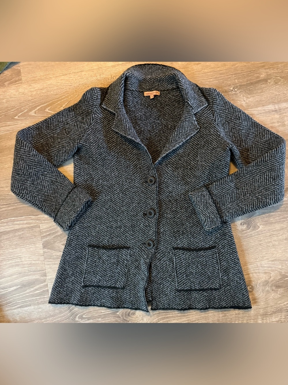 Cocogio sweater cardigan gray black made In Italy wool blend women’s medium